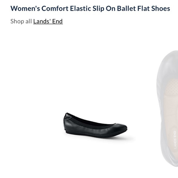 Lands' End Shoes - Women’s comfort elastic slip on ballet flat shoes